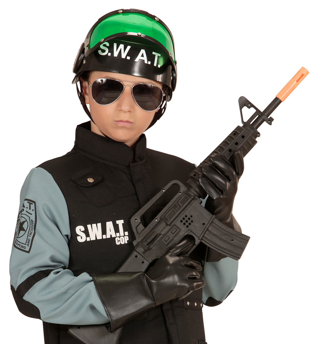 Elmo Casco Swat Antisommossa Accessori per Abito Vestito Travestimento Carnevale Bambino