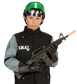 Elmo Casco Swat Antisommossa Accessori per Abito Vestito Travestimento Carnevale Bambino