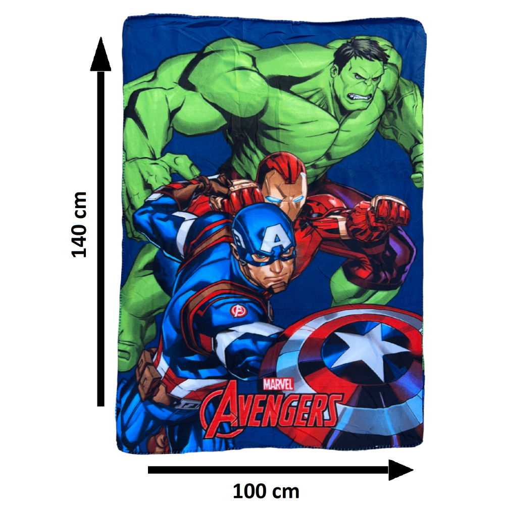 Plaid Avengers MARVEL Coperta in 100% Poliestere 220 Gsm 100 X 140 CM per Bambini - Je12337cg