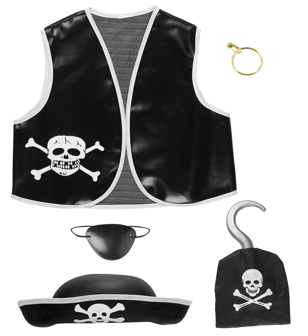 Set Travestimento Pirata Accessori Abito Vestito Carnevale Bambino