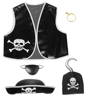 Set Travestimento Pirata Accessori Abito Vestito Carnevale Bambino