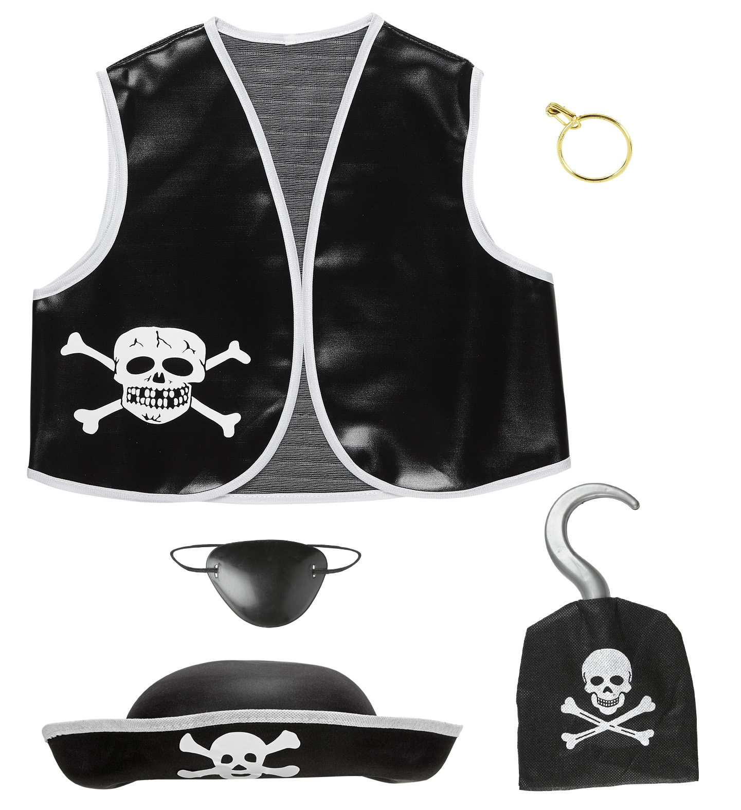 Set Travestimento Pirata Accessori Abito Vestito Carnevale Bambino