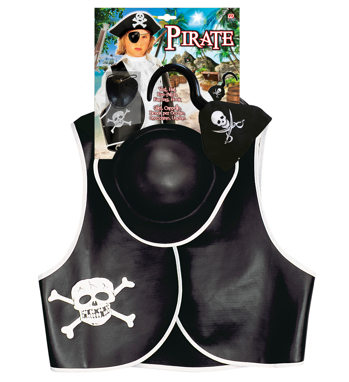 Set Travestimento Pirata Accessori Abito Vestito Carnevale Bambino