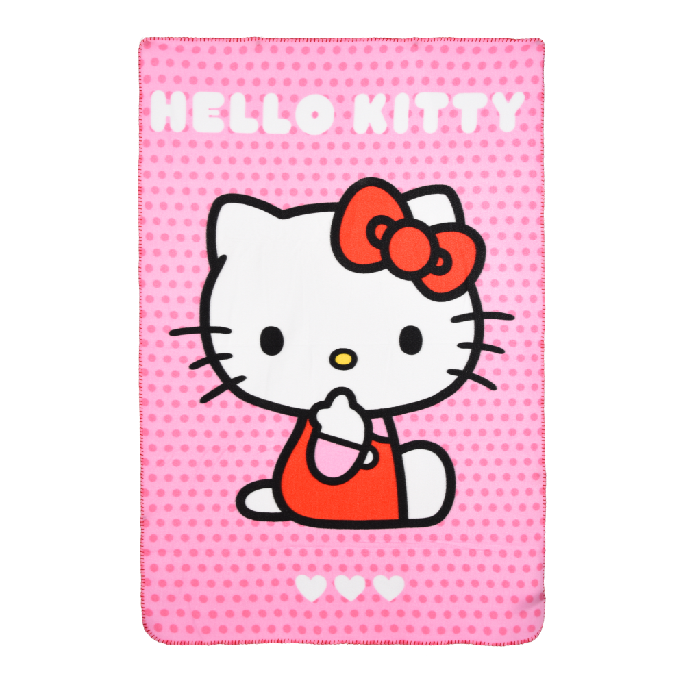 Plaid Hello Kitty Coperta in 100% Poliestere 220 Gsm 100 X 150 CM per Bambini - Hy46005