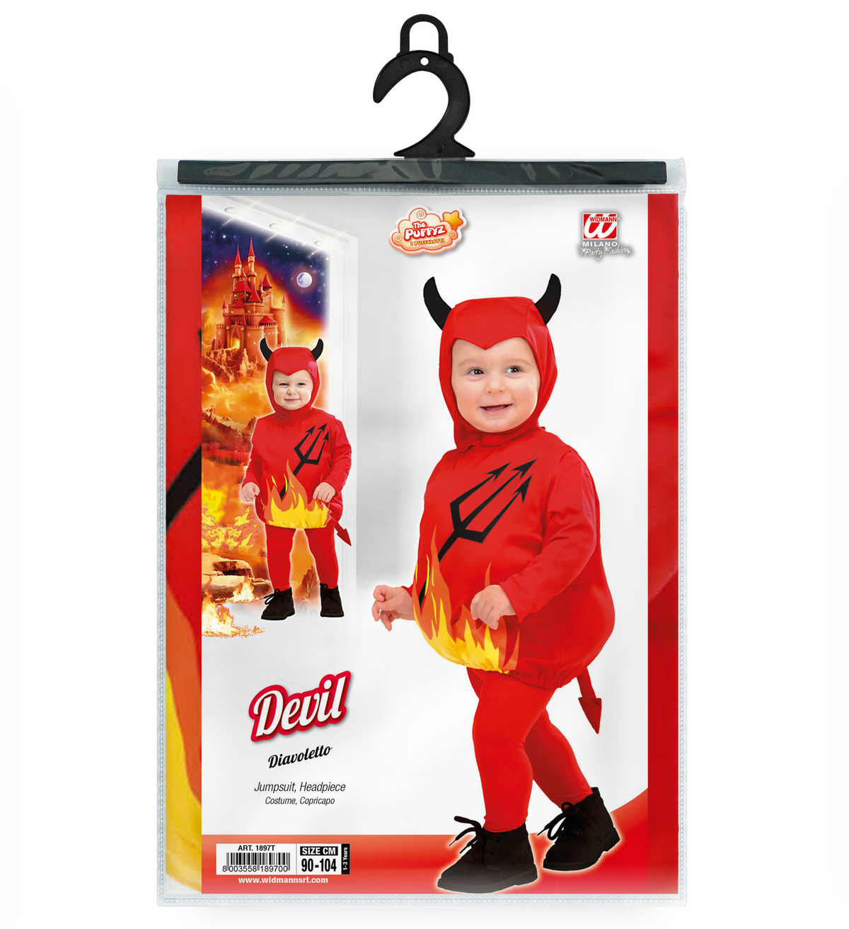 Costume Vestito Abito Travestimento Carnevale Bambino Diavoletto Devil - 1897t