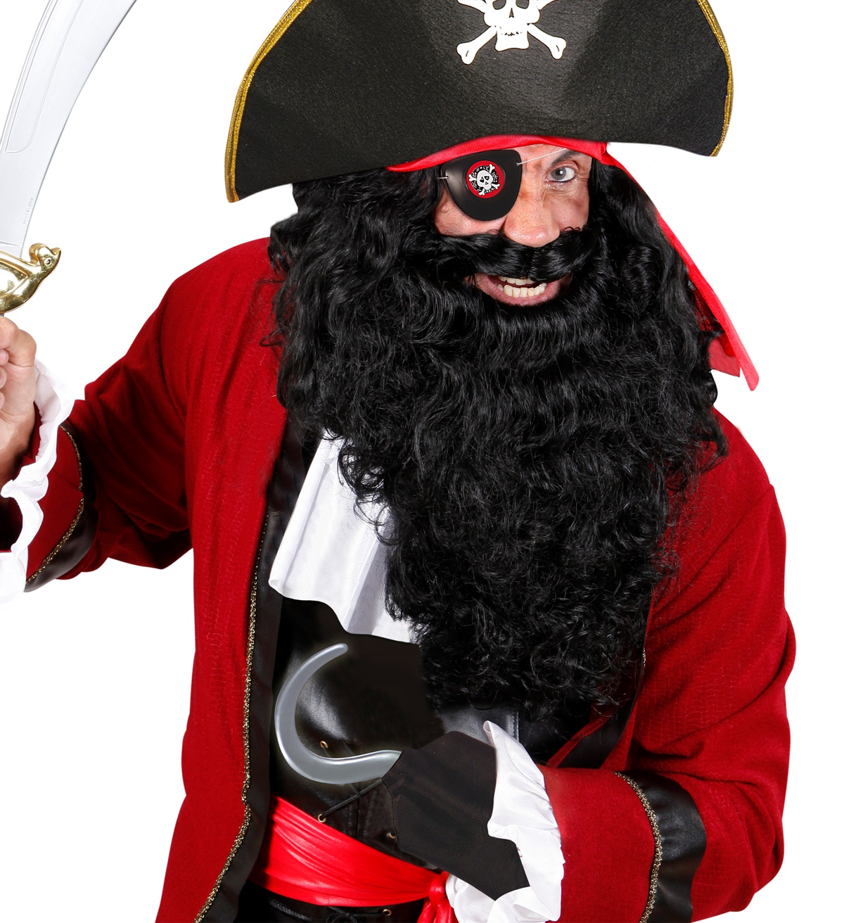 Set Pirata Cappello,uncino e Benda per Occhio Accessori Abito Vestito Carnevale Bambino