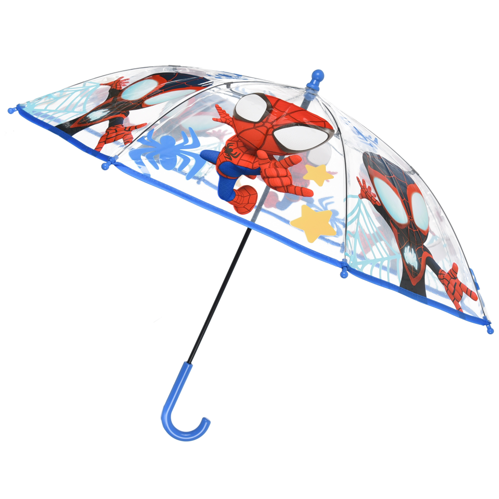 Ombrello Spidey MARVEL per Bambini 57 CM Trasparente con Apertura Manuale - Hy40116