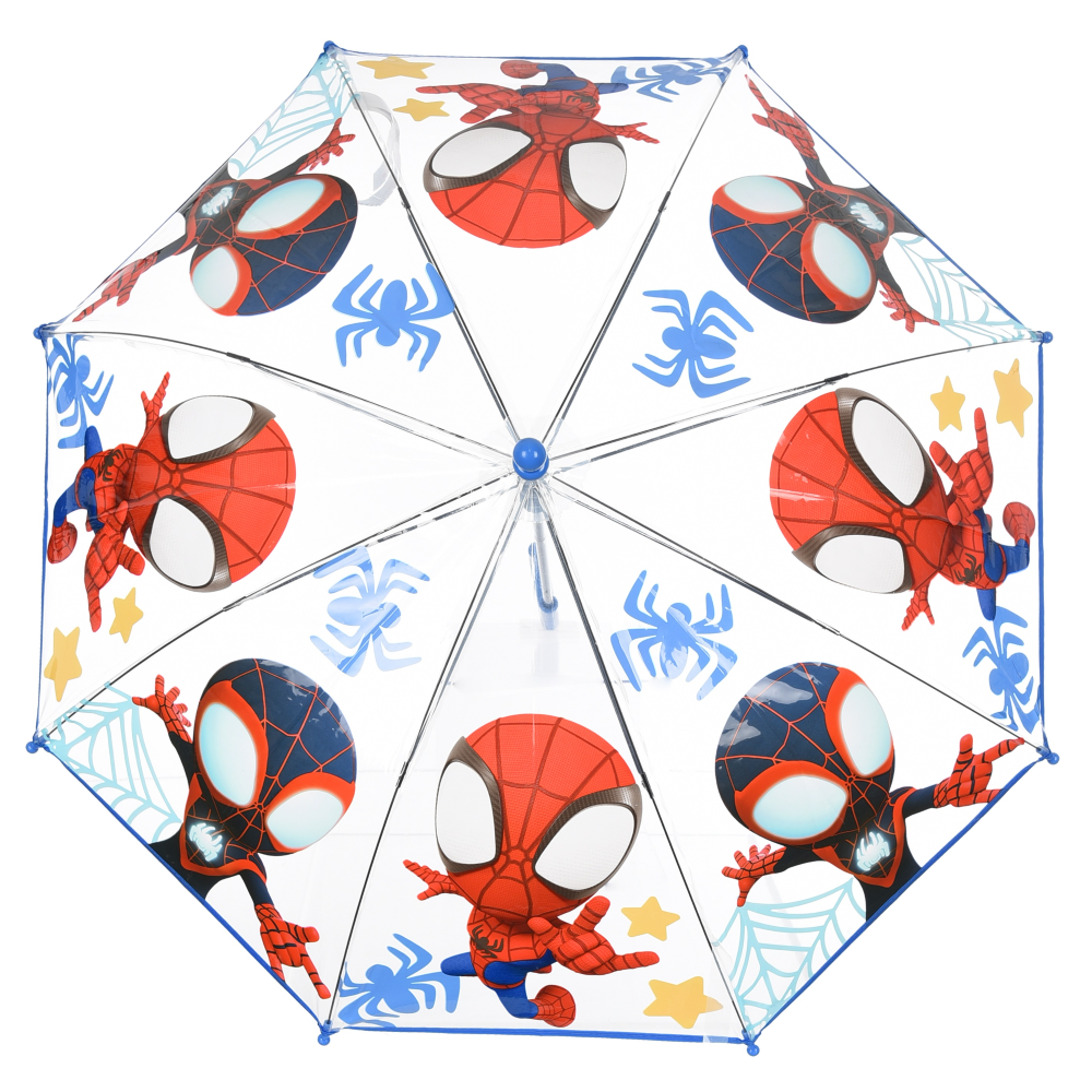 Ombrello Spidey MARVEL per Bambini 57 CM Trasparente con Apertura Manuale - Hy40116