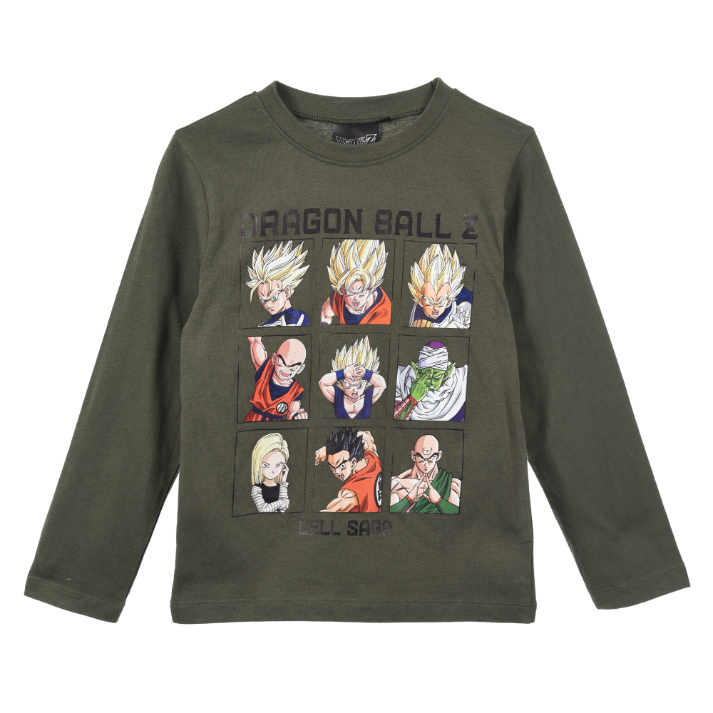 T-Shirt M.l. Dragon Ball Goku Maglia per Ragazzi 6/12 Anni - Hy10088.kaki
