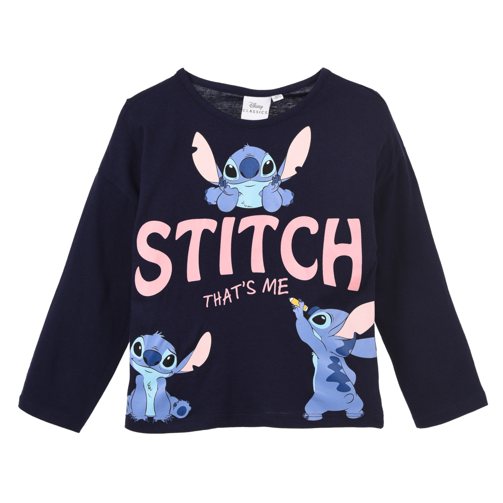 T-Shirt M.l. Stitch DISNEY Maglia per Bambini 3/8 Anni - Hy10151.navy