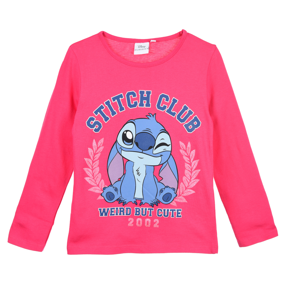 T-Shirt M.l. Stitch DISNEY Maglia per Bambini 3/8 Anni - Hy10153.fushia