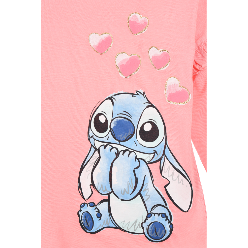 T-Shirt M.l. Stitch DISNEY Maglia per Bambini 3/8 Anni - Hy10166.pink