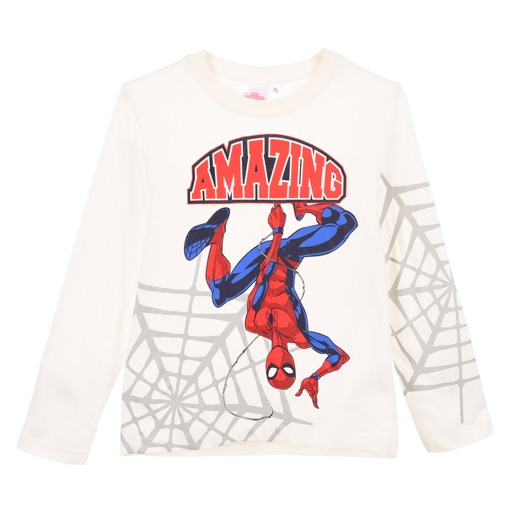 T-Shirt M.l. Spiderman MARVEL Maglia per Bambini 3/8 Anni - Hy10205.white