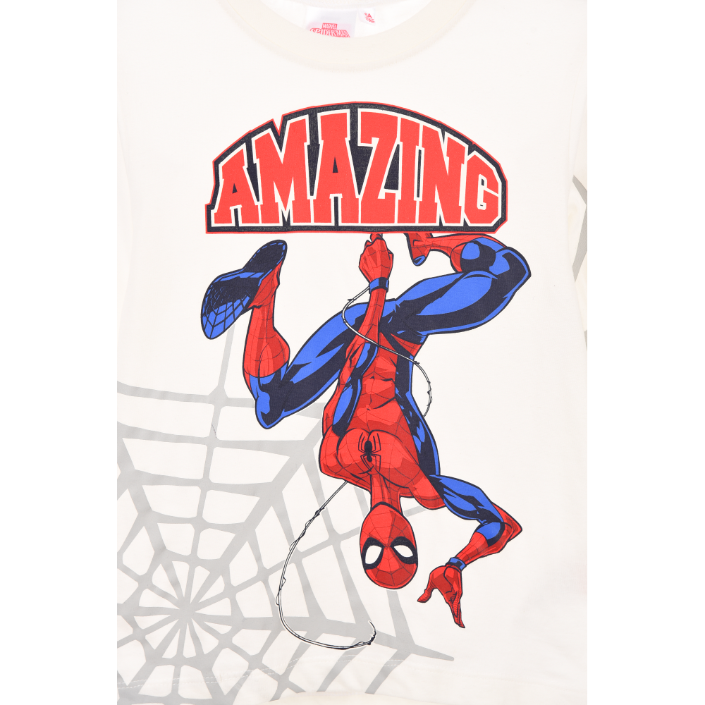 T-Shirt M.l. Spiderman MARVEL Maglia per Bambini 3/8 Anni - Hy10205.white