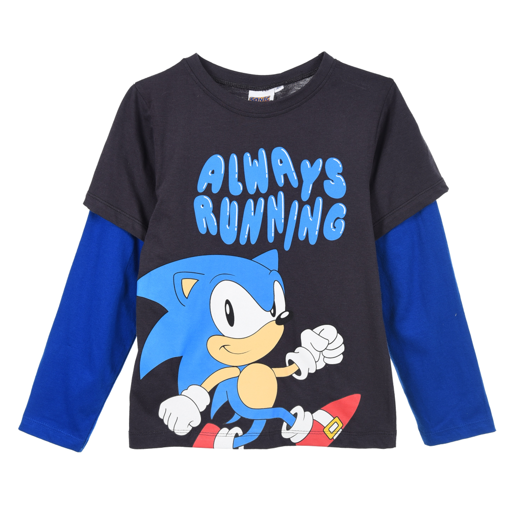 T-Shirt M.l. Sonic Maglia per Bambini 3/8 Anni - Hy10429.dgrey