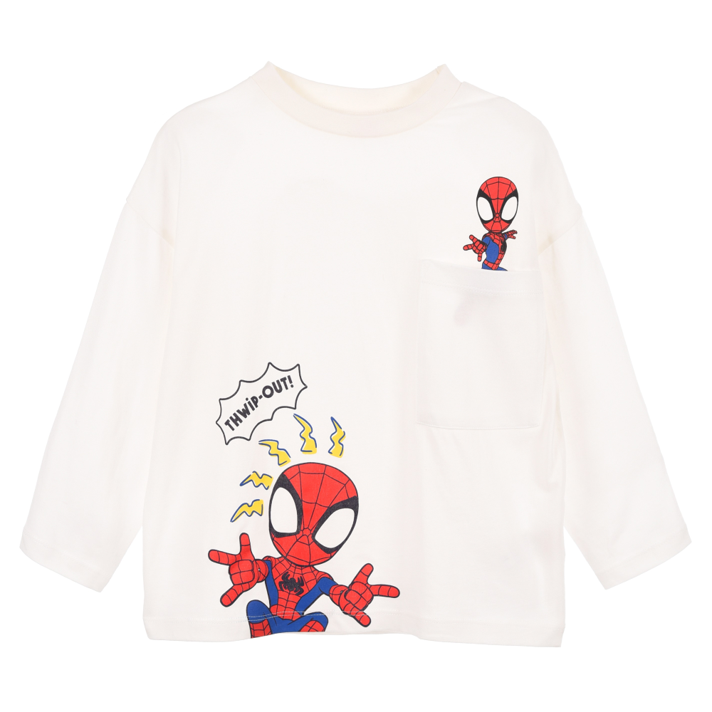 T-Shirt M.l. Spidey MARVEL Maglia per Bambini 3/8 Anni - Hy10324bianco