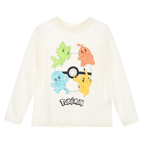 T-Shirt M.l. Pokèmon Maglia per Bambini 3/8 Anni - Hy10296bianco