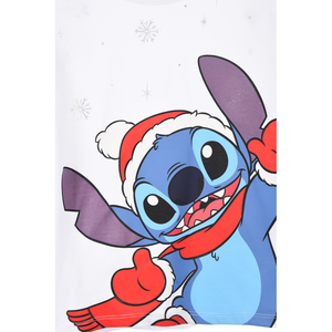 T-Shirt M.l. Stitch Natale DISNEY Maglia per Bambini 3/8 Anni - Hy10409bianco