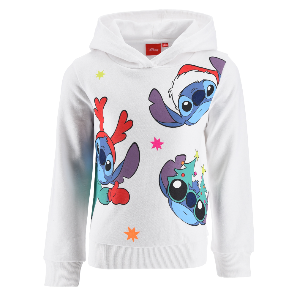 Felpa con Cappuccio Stitch Natale DISNEY Maglioni per Ragazzi 3/8 Anni - Hy10410bianco