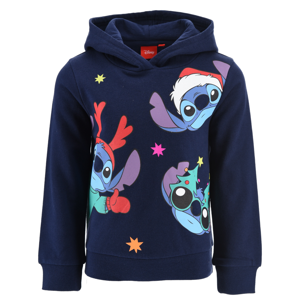 Felpa con Cappuccio Stitch Natale DISNEY Maglioni per Ragazzi 3/8 Anni - Hy10410blu