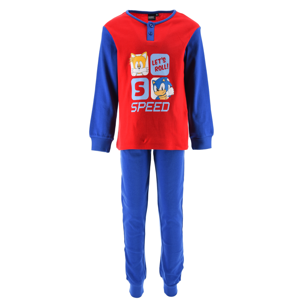 Pigiama Sonic Bambino 100% Cotone Interlock 200 Gr - Hy20083.bblu