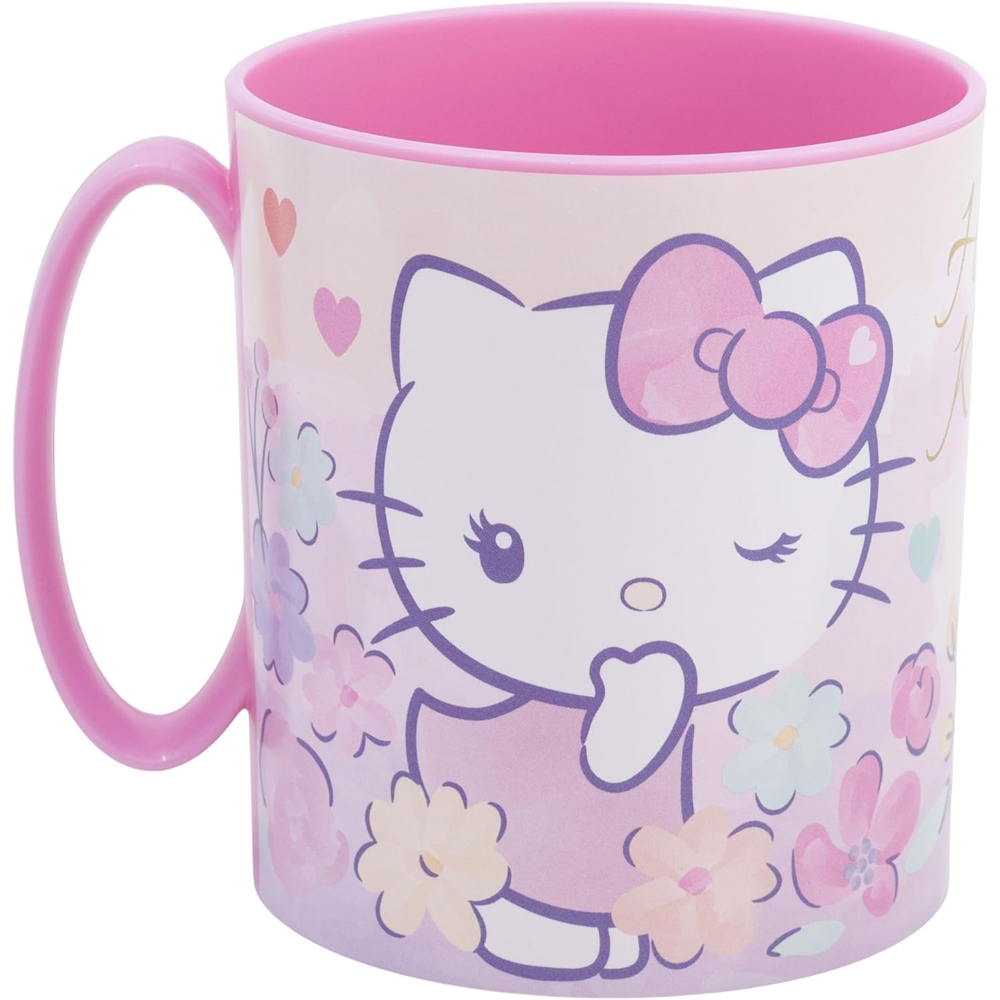 Tazza Hello Kitty Mug in Plastica Riutilizzabile Bpa Free Adatta Al Microonde 350 Ml - St81704
