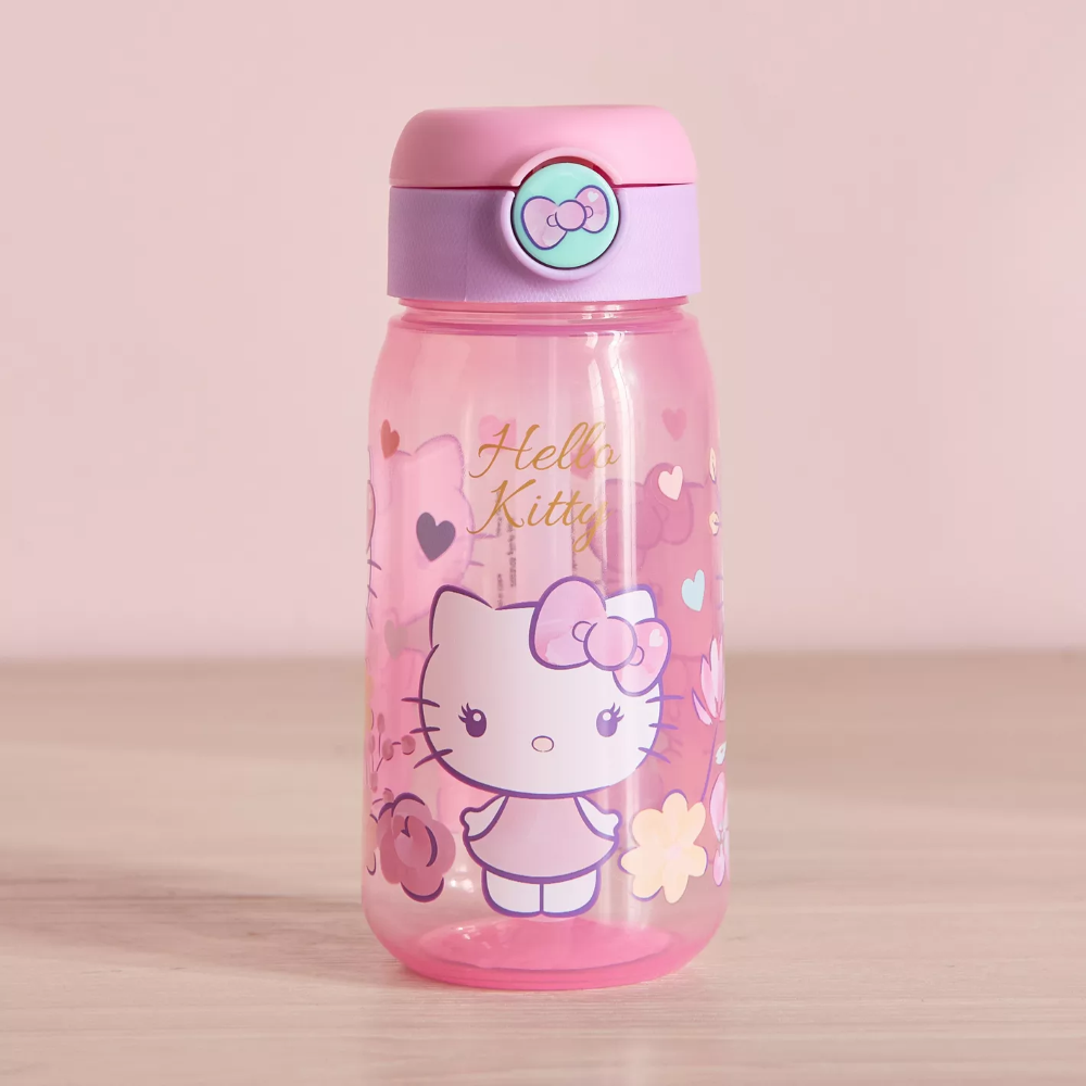Borraccia Pop-Up Hello Kitty Sanrio Bottiglia in Plastica Riutilizzabile 510 Ml con Cannuccia - 84998