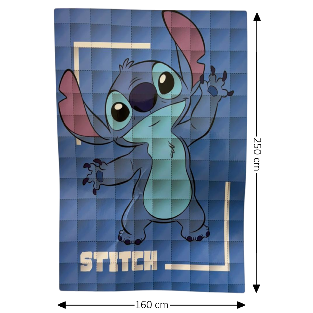 Trapunta Stitch DISNEY Piumone Invernale 350 Gsm Letto Singolo 160x250 CM - Je12131gtb