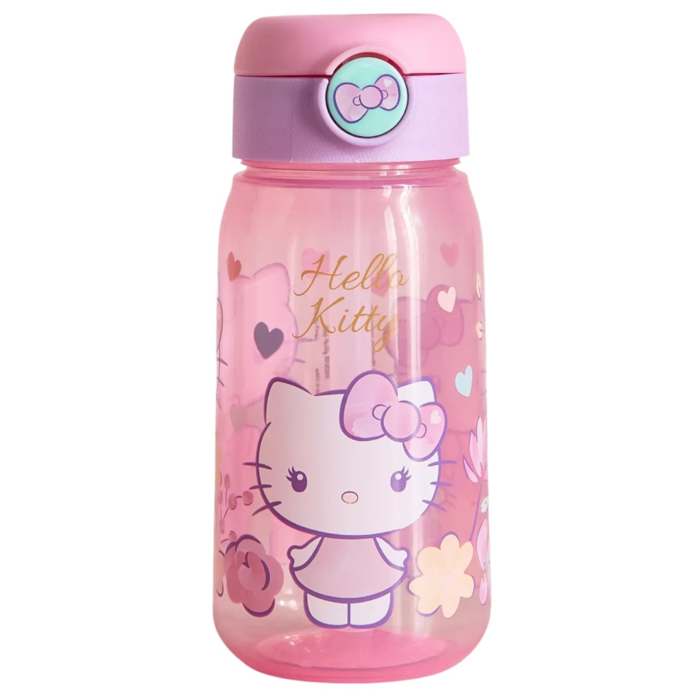 Borraccia Pop-Up Hello Kitty Sanrio Bottiglia in Plastica Riutilizzabile 510 Ml con Cannuccia - 84998