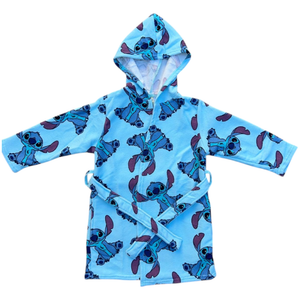 Accappatoio in Microfibra 100% Poliestere Stitch DISNEY Accappatoio con Cappuccio e Cintura - X-9961