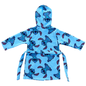 Accappatoio in Microfibra 100% Poliestere Stitch DISNEY Accappatoio con Cappuccio e Cintura - X-9961