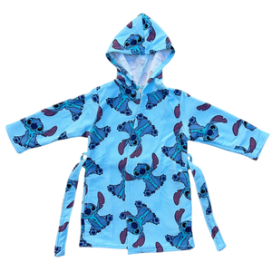 Accappatoio in Microfibra 100% Poliestere Stitch DISNEY Accappatoio con Cappuccio e Cintura - X-9961