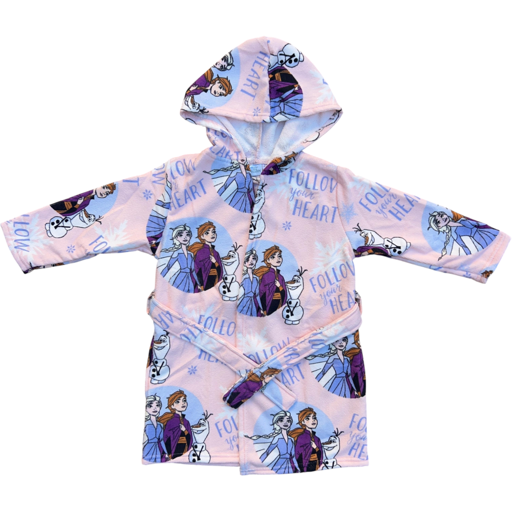 Accappatoio in Microfibra 100% Poliestere Frozen DISNEY Accappatoio con Cappuccio e Cintura - X-9957