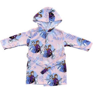 Accappatoio in Microfibra 100% Poliestere Frozen DISNEY Accappatoio con Cappuccio e Cintura - X-9957