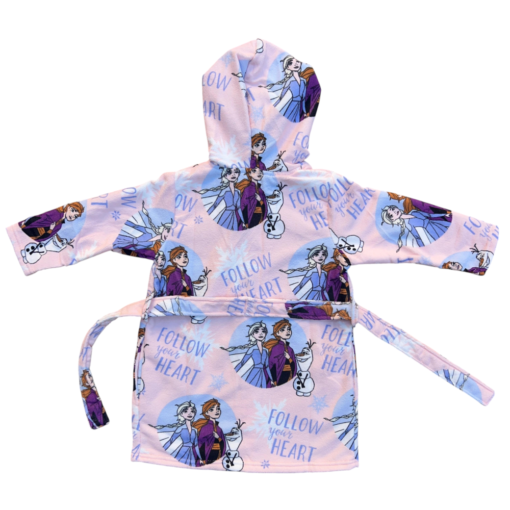 Accappatoio in Microfibra 100% Poliestere Frozen DISNEY Accappatoio con Cappuccio e Cintura - X-9957