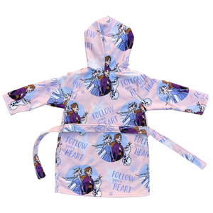 Accappatoio in Microfibra 100% Poliestere Frozen DISNEY Accappatoio con Cappuccio e Cintura - X-9957