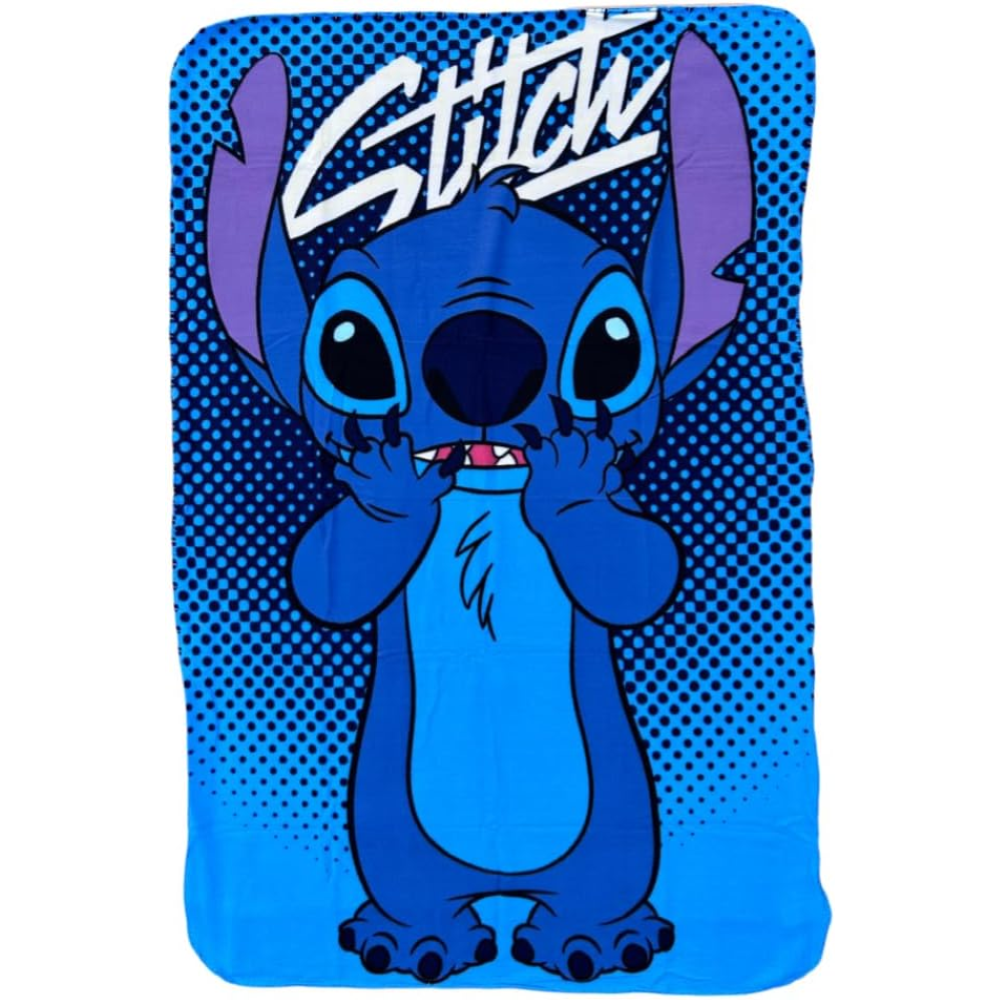 Plaid in Pile Stitch DISNEY Coperta in Morbido Poliestere 100 X 150 CM 210 Gsm - Sti-1030
