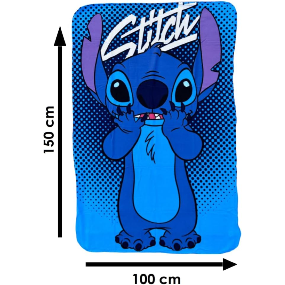 Plaid in Pile Stitch DISNEY Coperta in Morbido Poliestere 100 X 150 CM 210 Gsm - Sti-1030
