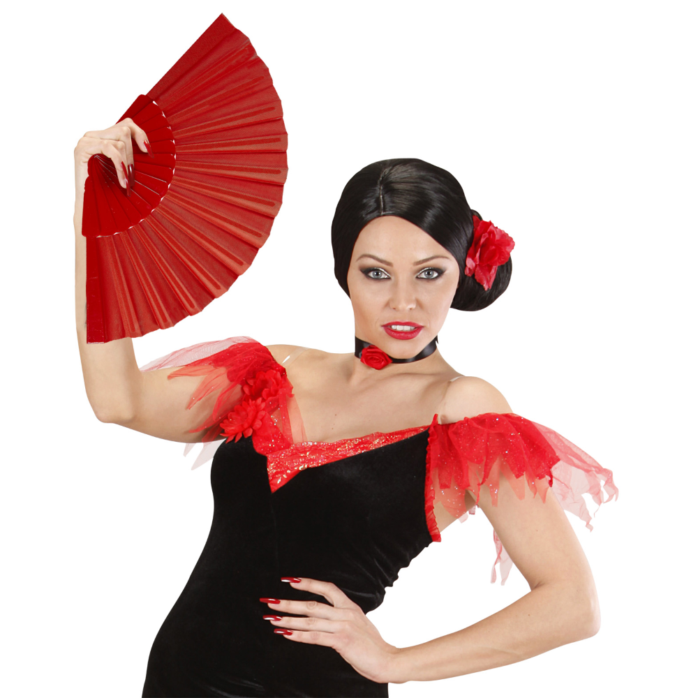 Ventaglio in Tessuto 23 CM Accessori per Travestimento Carnevale Cosplay Festa in Maschera - 54853
