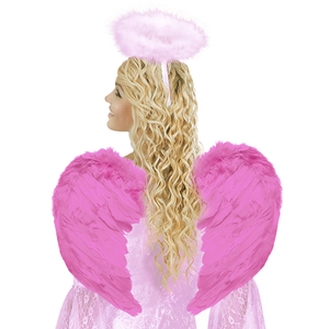 Ali in Piuma Rosa 50 X 40 CM Accessorio Travestimento Carnevale Cosplay Feste in Maschera - 01040