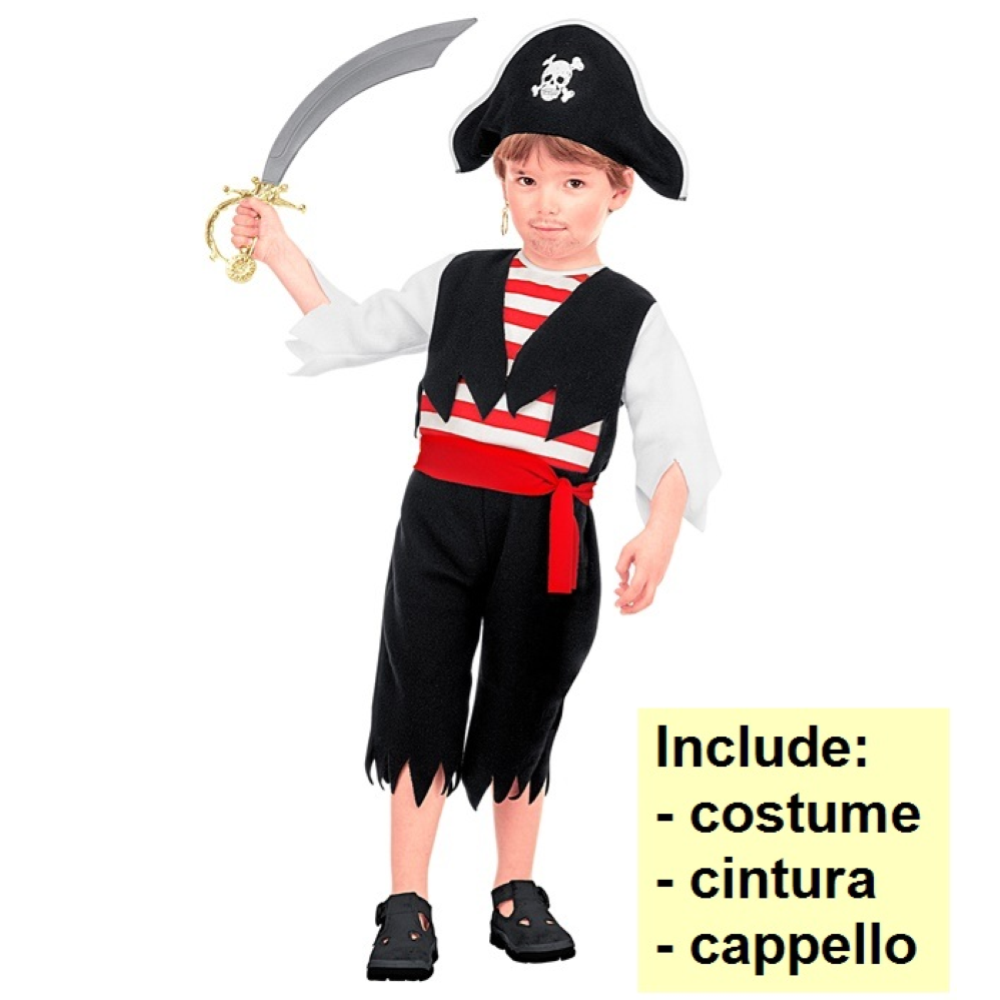 Costume Pirata Travestimento Carnevale per Bambini Cosplay Feste in Maschera - 3663