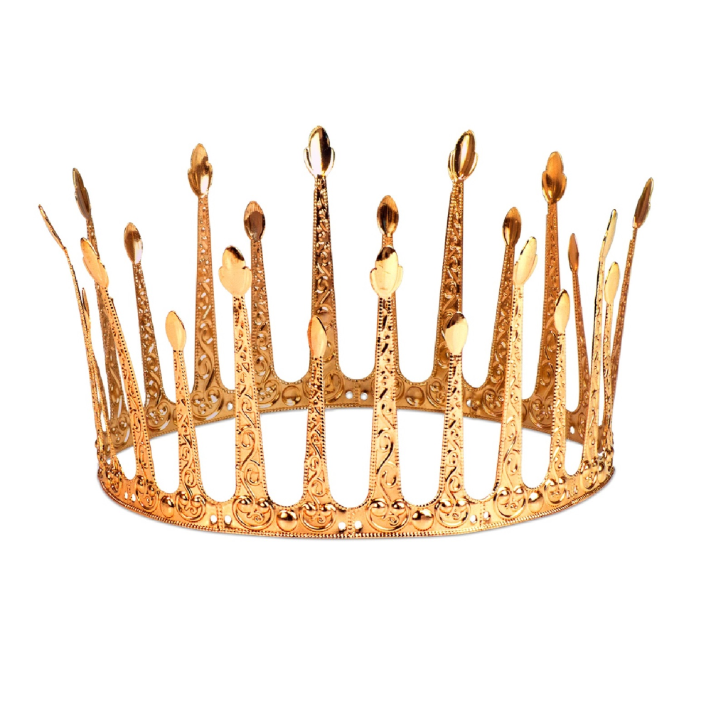 Corona Dorata in Alluminio per Travestimenti Carnevale Re Cosplay Feste a Tema - 2441h/2