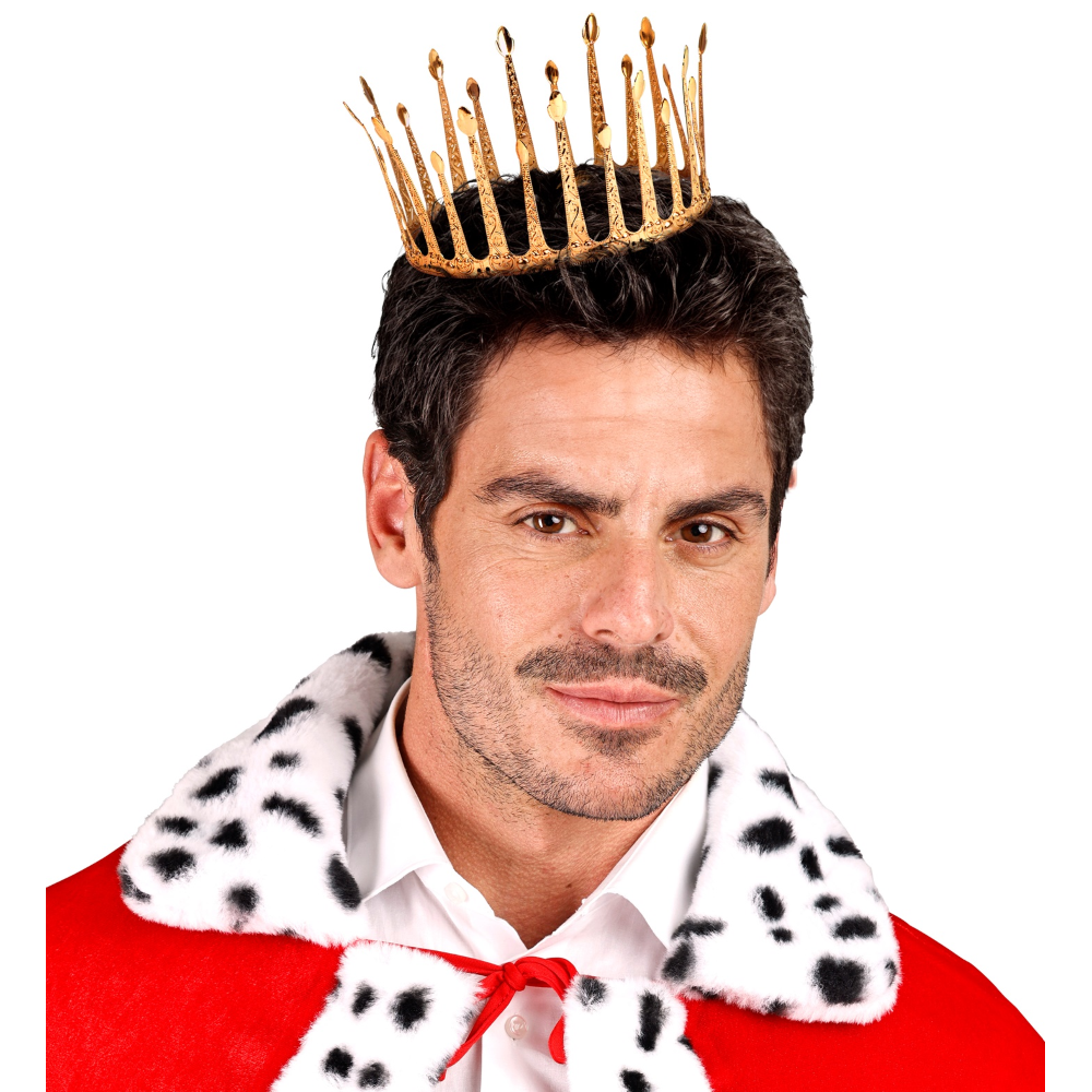 Corona Dorata in Alluminio per Travestimenti Carnevale Re Cosplay Feste a Tema - 2441h/2