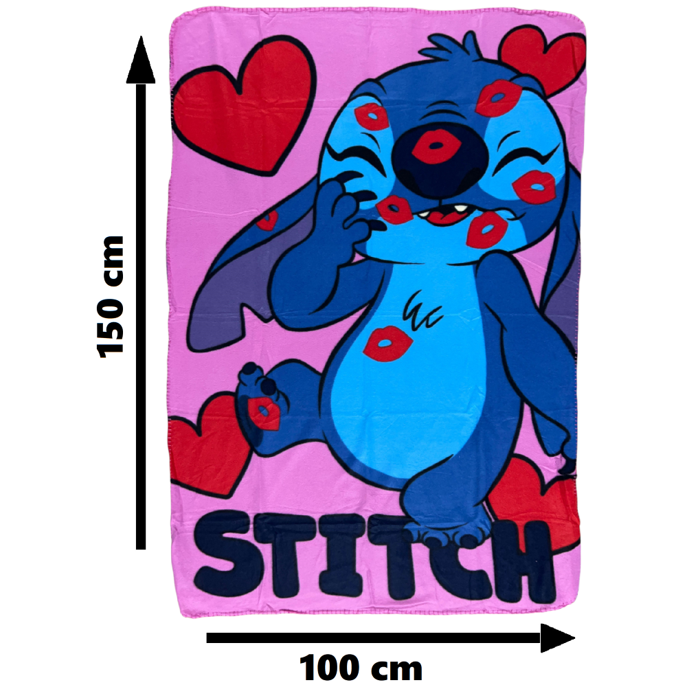 Plaid in Pile Stitch DISNEY Coperta in Morbido Poliestere 100 X 150 CM 210 Gsm - Sti1887