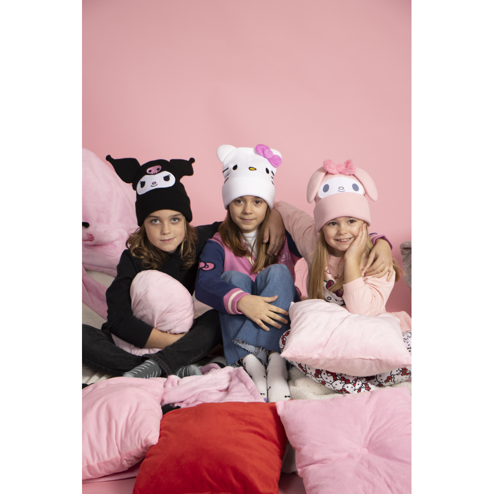 Berretto Invernale Hello Kitty Sanrio con Dettagli 3d Cappello in Morbido Acrilico - 0557