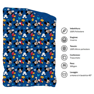 Trapunta Invernale Topolino DISNEY Piumone 300 Gsm Letto Singolo 170x260 CM - Mic1464