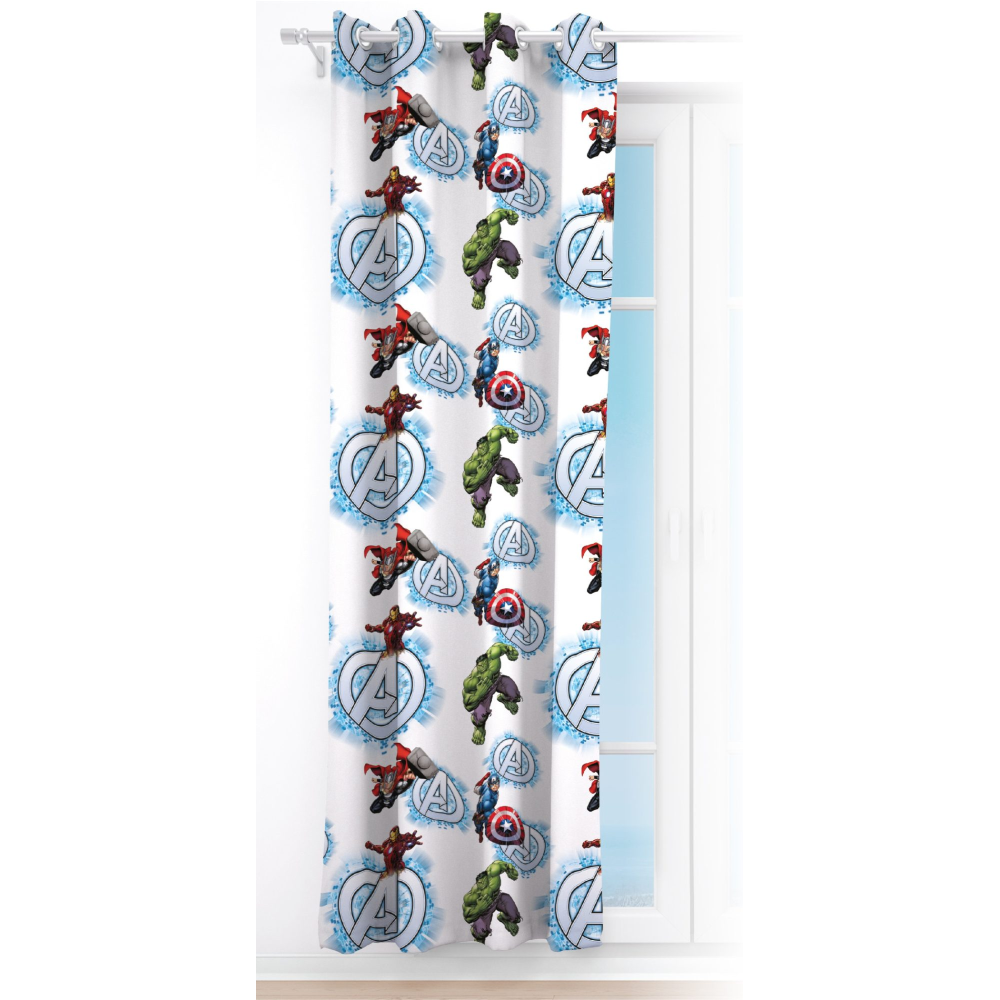 Tenda Velata Cameretta Avengers MARVEL 140 X 280 CM Pannello Singolo con Anelli - Ave-1656