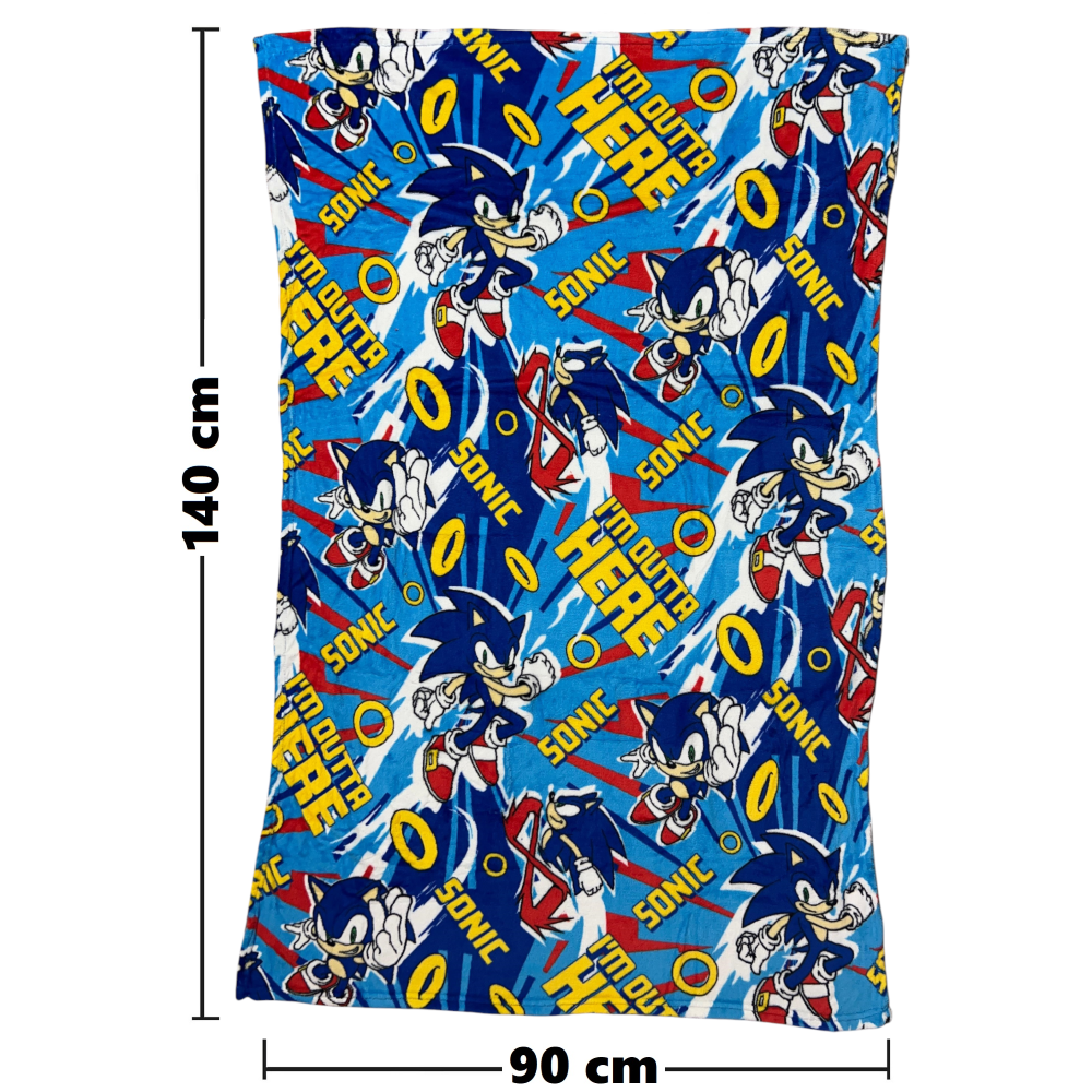 Plaid Sonic the Hedgehog in Coral Fleece Morbida e Calda Coperta 140 X 90 CM - S13717mc