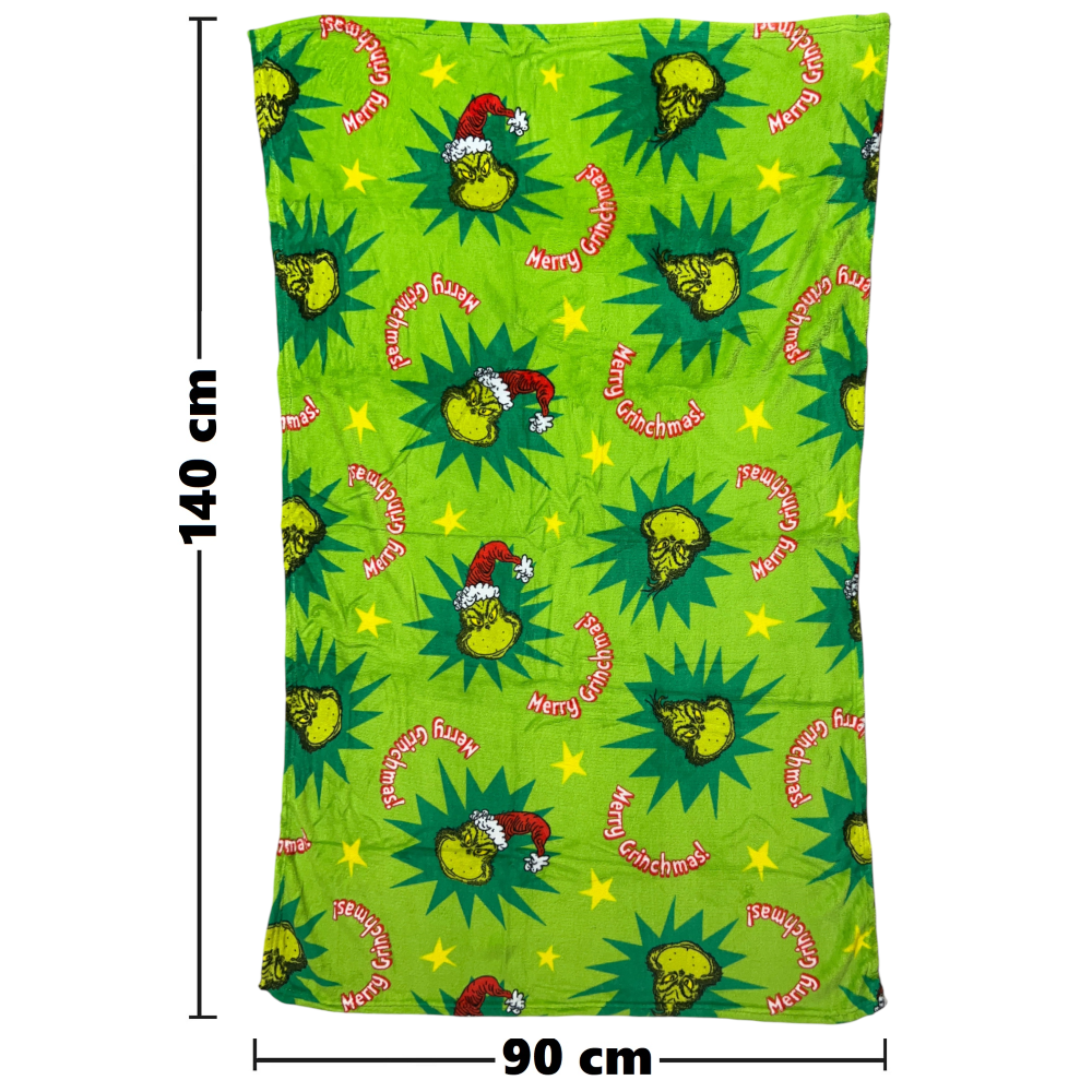 Plaid il Grinch in Coral Fleece Morbida e Calda Coperta 140 X 90 CM Natale - E13722mc