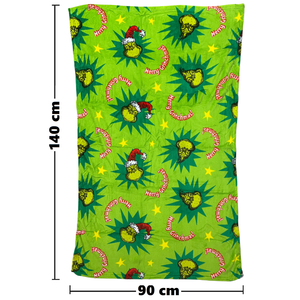 Plaid il Grinch in Coral Fleece Morbida e Calda Coperta 140 X 90 CM Natale - E13722mc